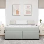 vidaXL Cadru de pat cu saltea Gri deschis 180 x 200 cm Catifea