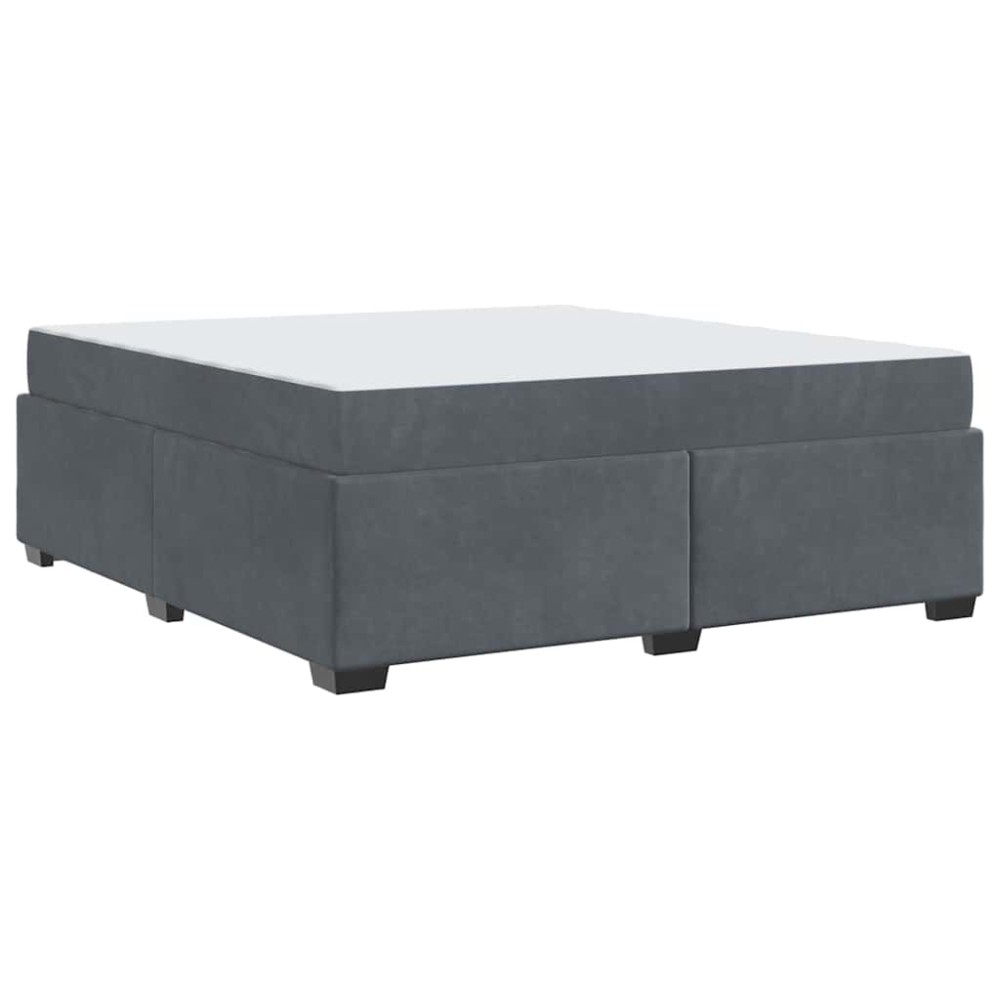 vidaXL Cadru de pat cu saltea Gri închis 180 x 200 cm Catifea