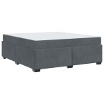 vidaXL Cadru de pat cu saltea Gri închis 180 x 200 cm Catifea