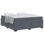 vidaXL Cadru de pat cu saltea Gri închis 180 x 200 cm Catifea