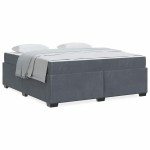 vidaXL Cadru de pat cu saltea Gri închis 180 x 200 cm Catifea