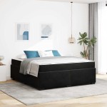 vidaXL Cadru de pat cu saltea Negru 180 x 200 cm Catifea