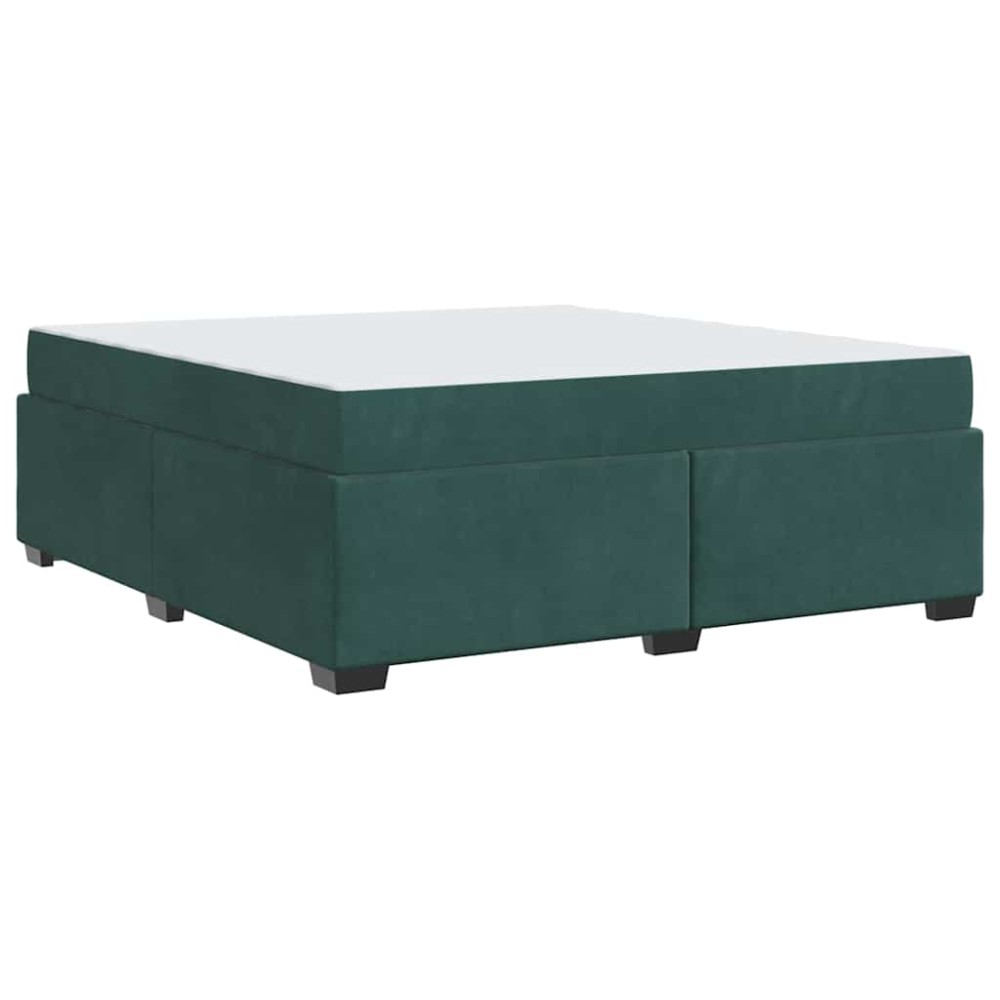 vidaXL Cadru de pat cu saltea Verde închis 180 x 200 cm Catifea