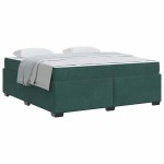 vidaXL Cadru de pat cu saltea Verde închis 180 x 200 cm Catifea