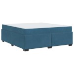 vidaXL Cadru de pat cu saltea Albastru închis 180 x 200 cm Catifea