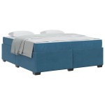 vidaXL Cadru de pat cu saltea Albastru închis 180 x 200 cm Catifea
