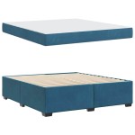 vidaXL Cadru de pat cu saltea Albastru închis 180 x 200 cm Catifea