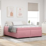 vidaXL Cadru de pat cu saltea Roz 180 x 200 cm Catifea
