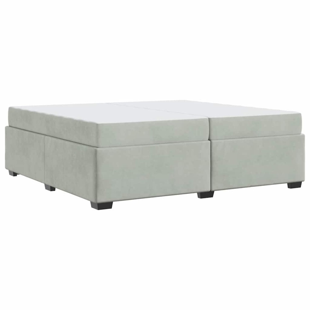 vidaXL Cadru de pat cu saltea Gri deschis 200 x 200 cm Catifea