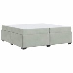 vidaXL Cadru de pat cu saltea Gri deschis 200 x 200 cm Catifea