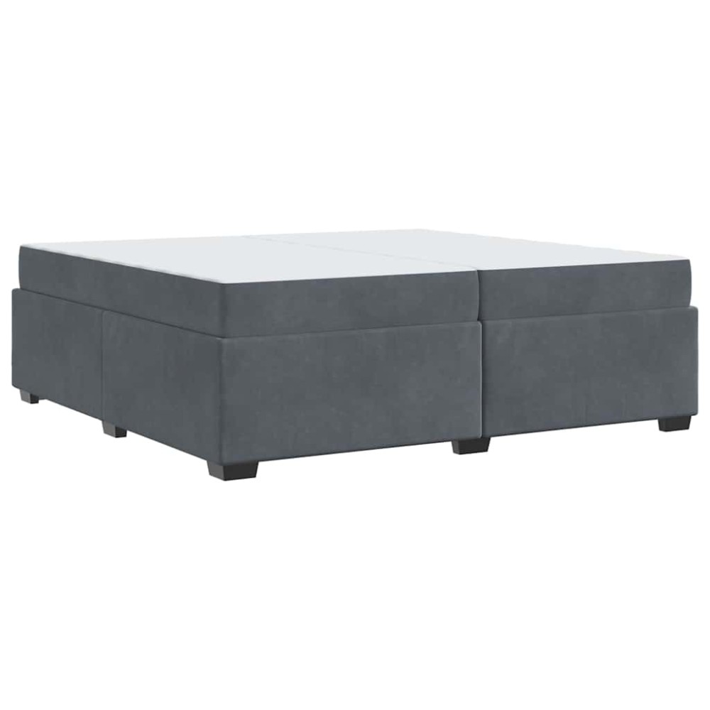 vidaXL Cadru de pat cu saltea Gri închis 200 x 200 cm Catifea
