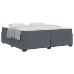 vidaXL Cadru de pat cu saltea Gri închis 200 x 200 cm Catifea