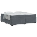 vidaXL Cadru de pat cu saltea Gri închis 200 x 200 cm Catifea