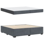 vidaXL Cadru de pat cu saltea Gri închis 200 x 200 cm Catifea