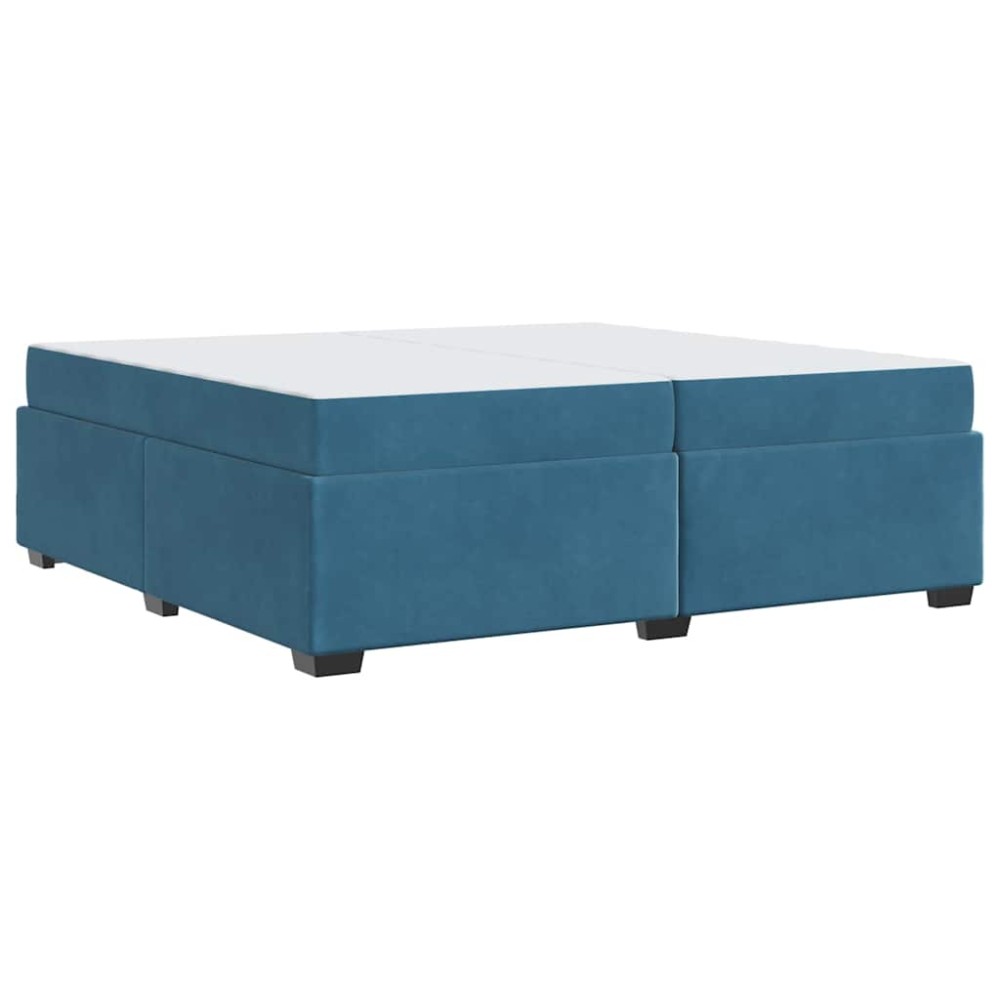 vidaXL Cadru de pat cu saltea Albastru închis 200 x 200 cm Catifea