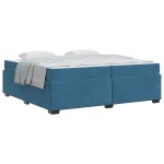 vidaXL Cadru de pat cu saltea Albastru închis 200 x 200 cm Catifea
