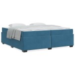 vidaXL Cadru de pat cu saltea Albastru închis 200 x 200 cm Catifea