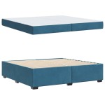 vidaXL Cadru de pat cu saltea Albastru închis 200 x 200 cm Catifea