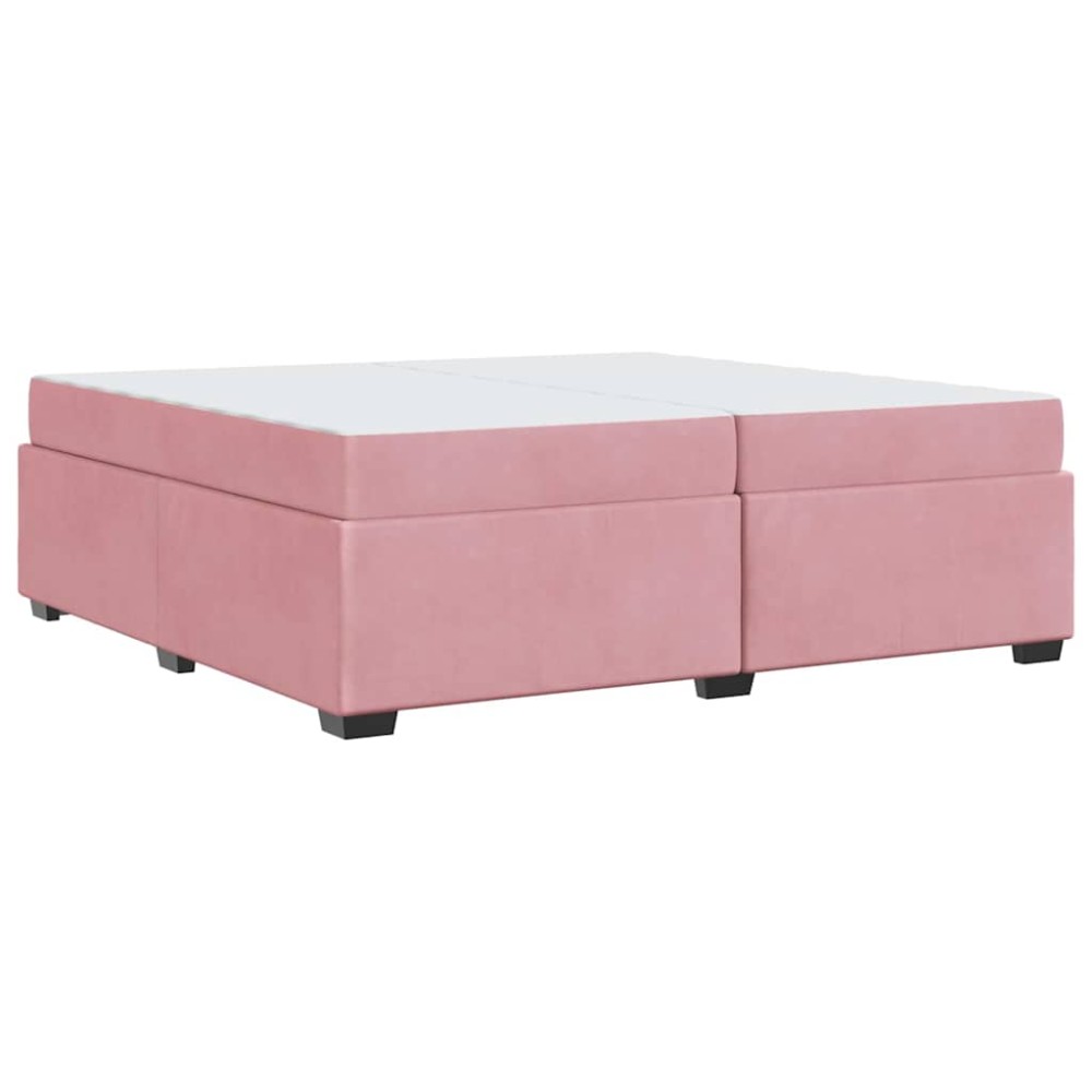 vidaXL Cadru de pat cu saltea Roz 200 x 200 cm Catifea