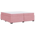 vidaXL Cadru de pat cu saltea Roz 200 x 200 cm Catifea