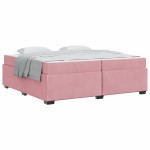 vidaXL Cadru de pat cu saltea Roz 200 x 200 cm Catifea