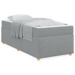 vidaXL Cadru de pat cu saltea Gri deschis 80 x 200 cm țesătură