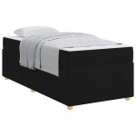 vidaXL Cadru de pat cu saltea Negru 80 x 200 cm țesătură