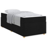 vidaXL Cadru de pat cu saltea Negru 90 x 190 cm țesătură