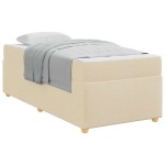 vidaXL Cadru de pat cu saltea Crem 90 x 190 cm țesătură