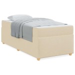 vidaXL Cadru de pat cu saltea Crem 90 x 190 cm țesătură