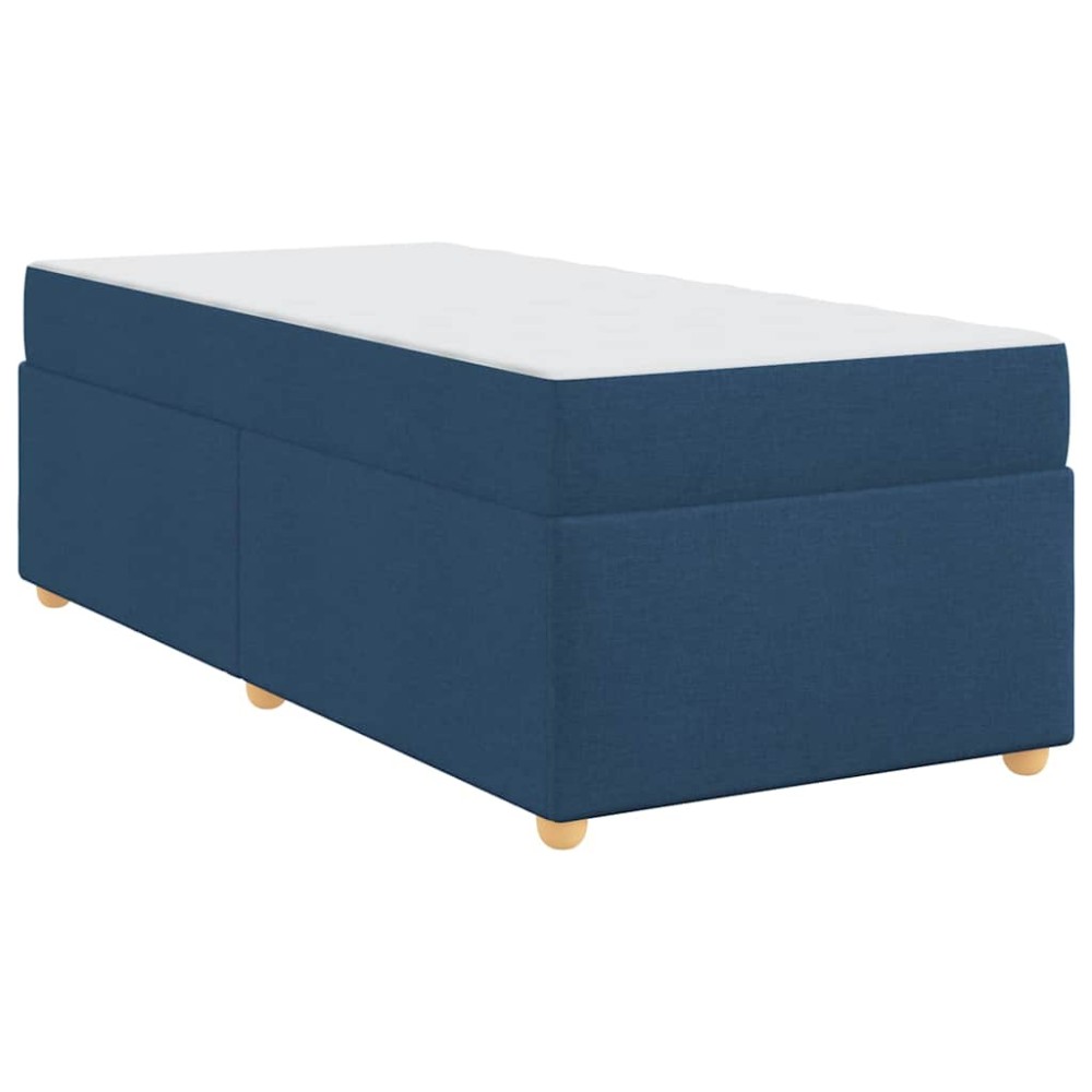 vidaXL Cadru de pat cu saltea albastru 90 x 190 cm țesătură