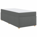 vidaXL Cadru de pat cu saltea Gri închis 90 x 200 cm țesătură
