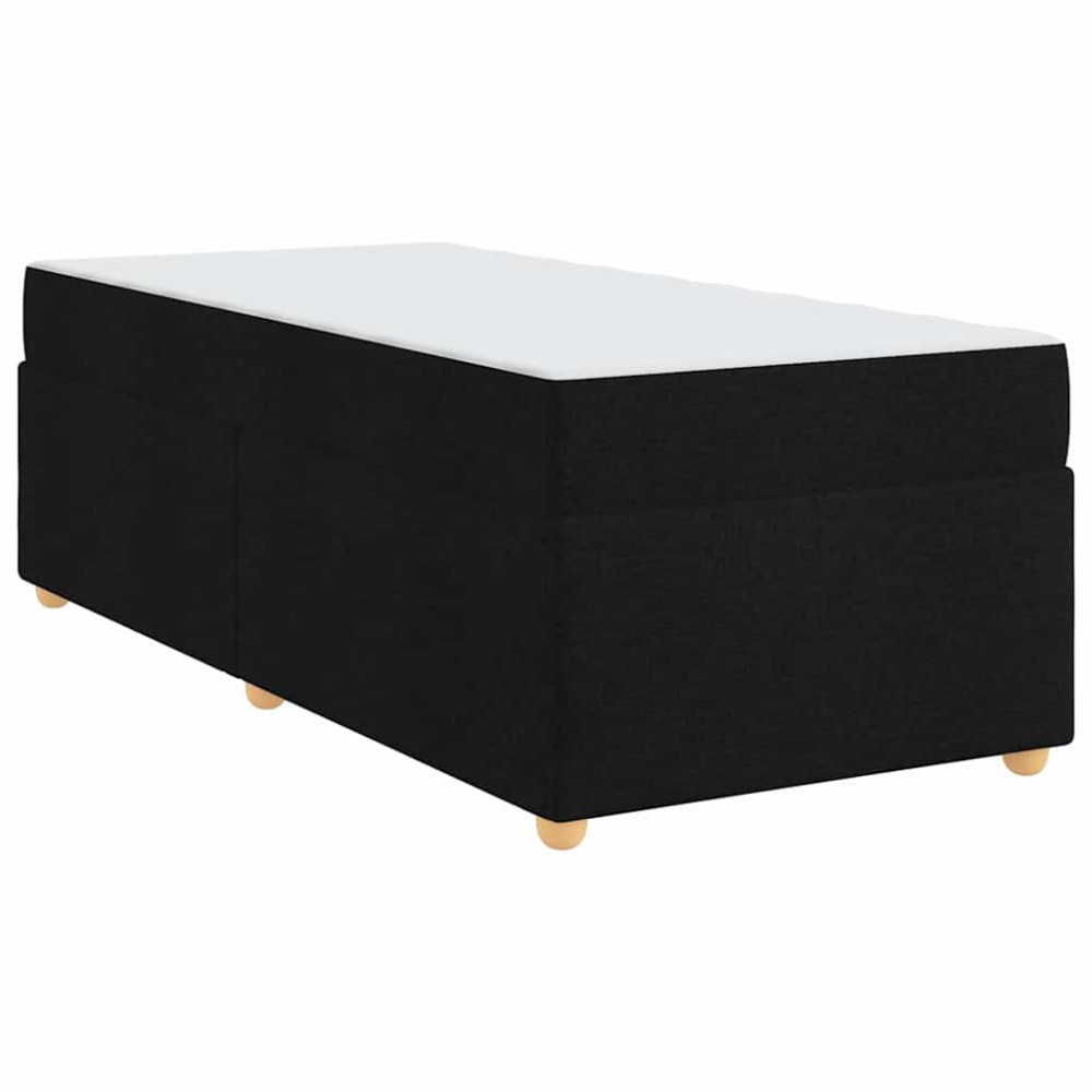 vidaXL Cadru de pat cu saltea Negru 90 x 200 cm țesătură