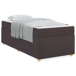 vidaXL Cadru de pat cu saltea Maro închis 90 x 200 cm țesătură