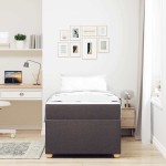 vidaXL Cadru de pat cu saltea Maro închis 90 x 200 cm țesătură