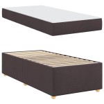 vidaXL Cadru de pat cu saltea Maro închis 90 x 200 cm țesătură