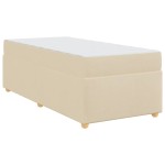 vidaXL Cadru de pat cu saltea Crem 90 x 200 cm țesătură