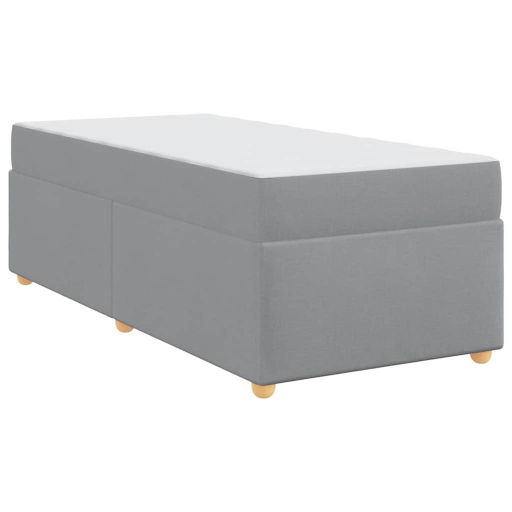 vidaXL Cadru de pat cu saltea Gri deschis 100 x 200 cm țesătură