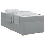 vidaXL Cadru de pat cu saltea Gri deschis 100 x 200 cm țesătură
