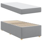 vidaXL Cadru de pat cu saltea Gri deschis 100 x 200 cm țesătură