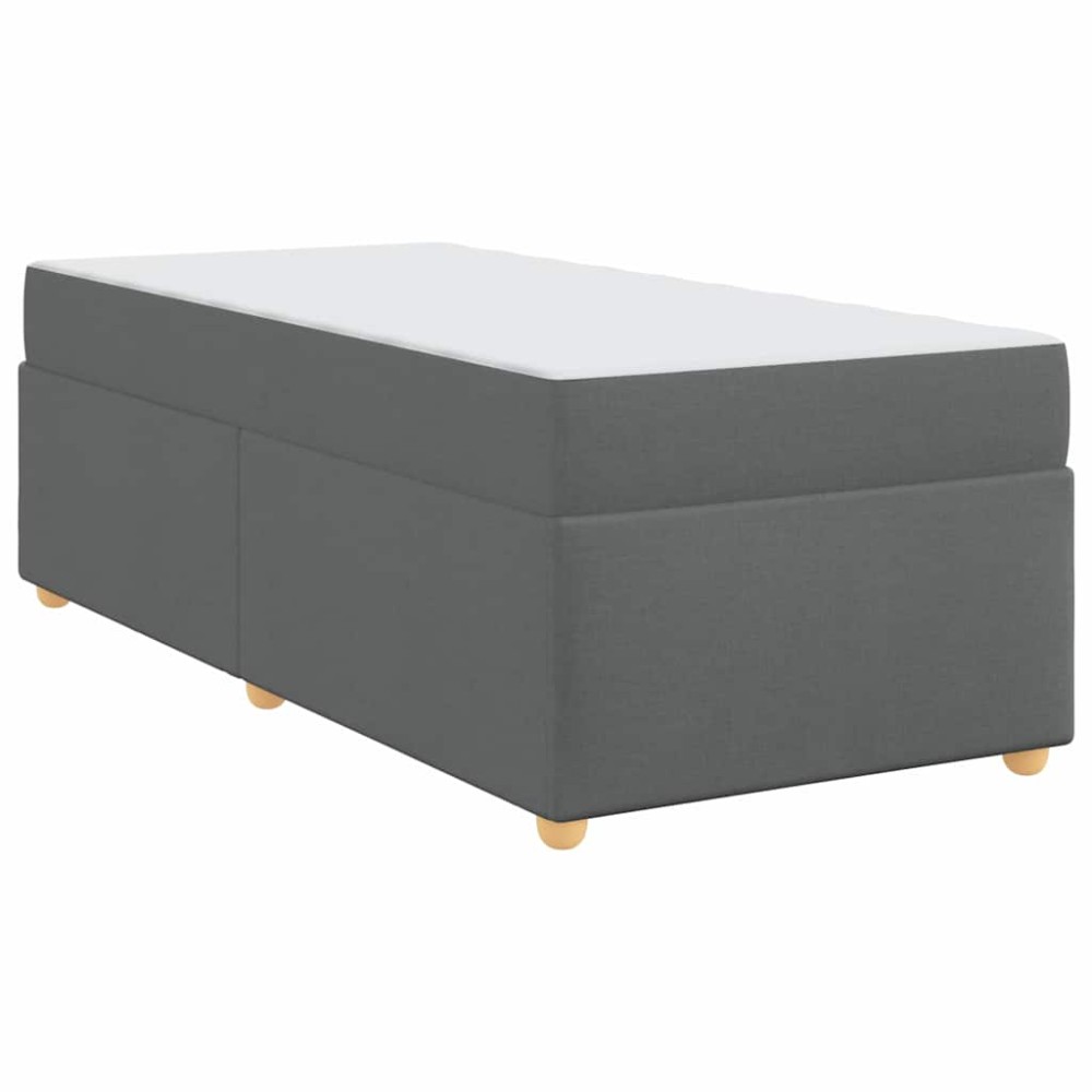 vidaXL Cadru de pat cu saltea Gri închis 100 x 200 cm țesătură