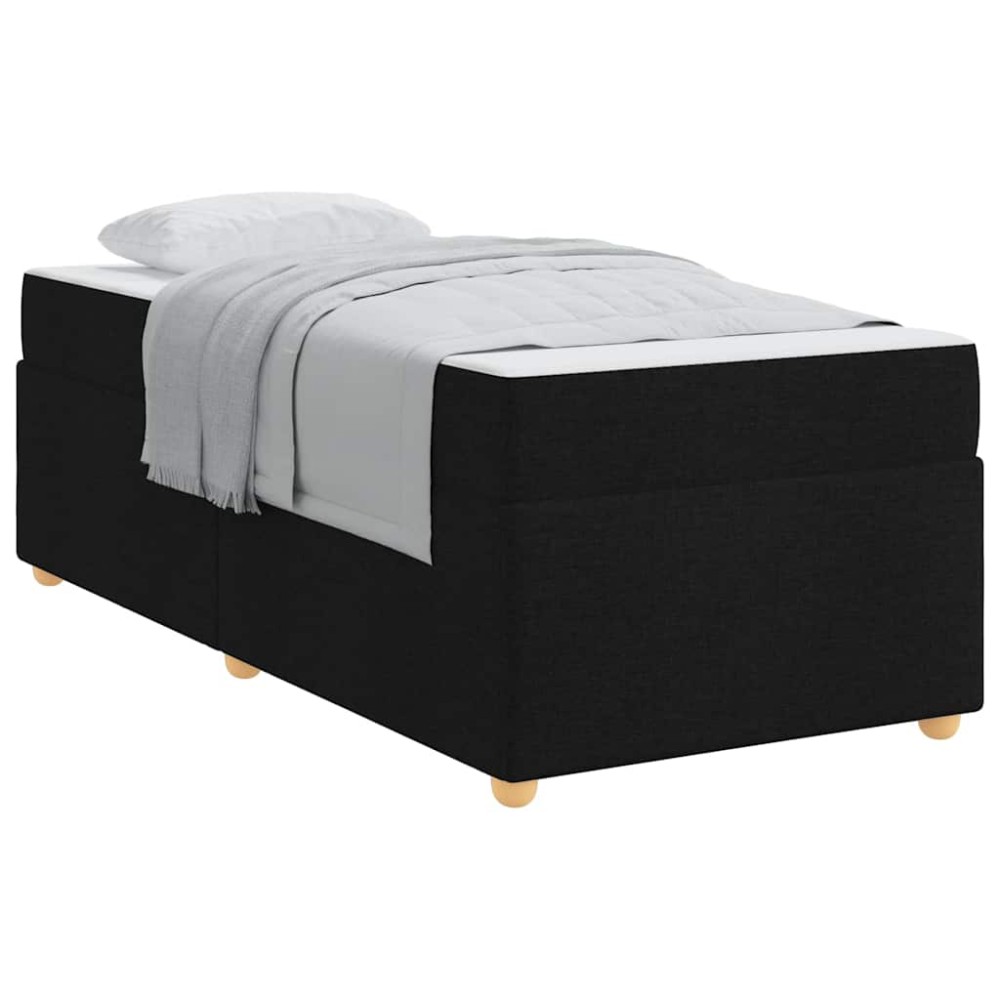 vidaXL Cadru de pat cu saltea Negru 100 x 200 cm țesătură