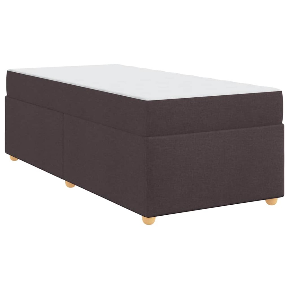 vidaXL Cadru de pat cu saltea Maro închis 100 x 200 cm țesătură