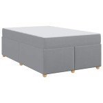 vidaXL Cadru de pat cu saltea Gri deschis 120 x 190 cm țesătură