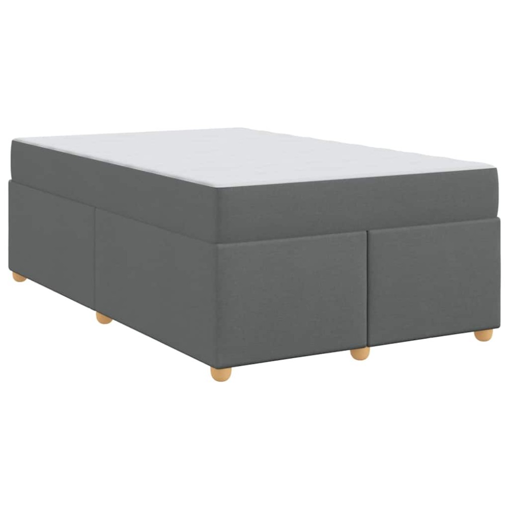 vidaXL Cadru de pat cu saltea Gri închis 120 x 190 cm țesătură