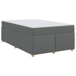 vidaXL Cadru de pat cu saltea Gri închis 120 x 190 cm țesătură