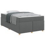 vidaXL Cadru de pat cu saltea Gri închis 120 x 190 cm țesătură