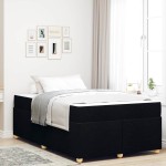 vidaXL Cadru de pat cu saltea Negru 120 x 190 cm țesătură