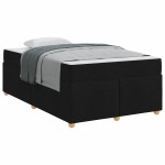 vidaXL Cadru de pat cu saltea Negru 120 x 190 cm țesătură