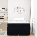 vidaXL Cadru de pat cu saltea Negru 120 x 190 cm țesătură